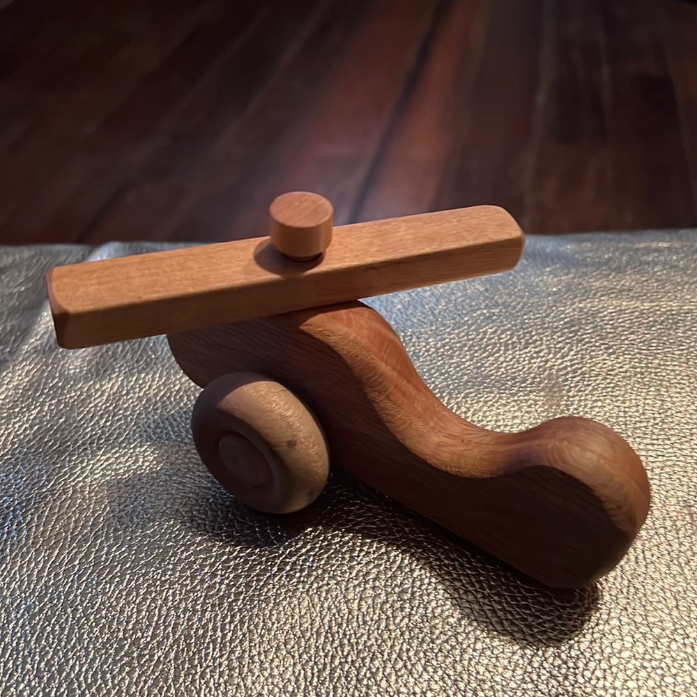 Wooden Helicopter  signed RUST on back